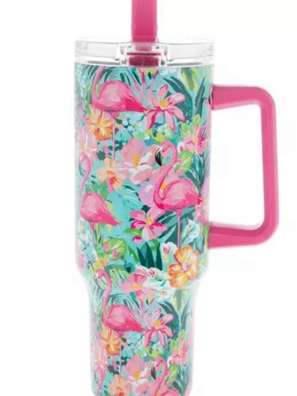 Tropical Flamingo Floral Metal Tumbler - New  - 42 oz.